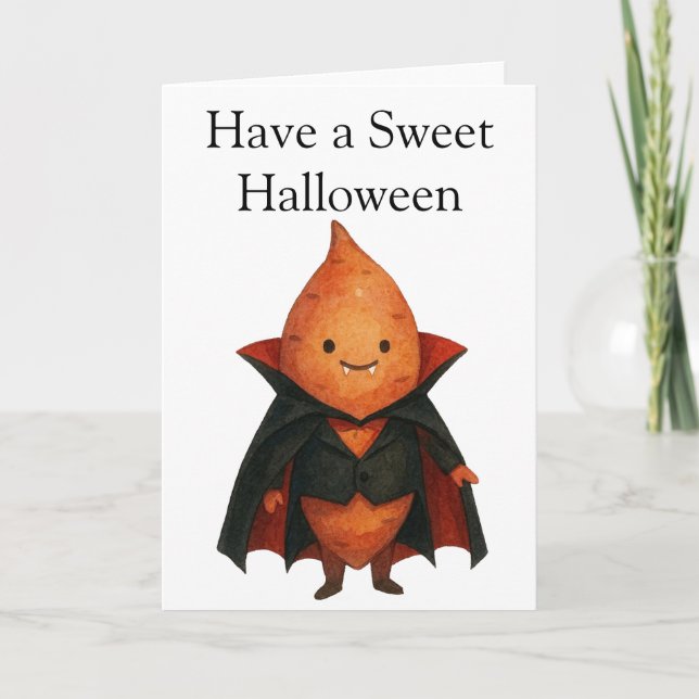Carte Patate Douce Vampire Halloween (Devant)