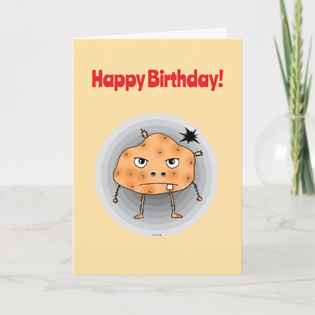 Carte Patate drôle Joyeux Anniversaire Visage (Devant)