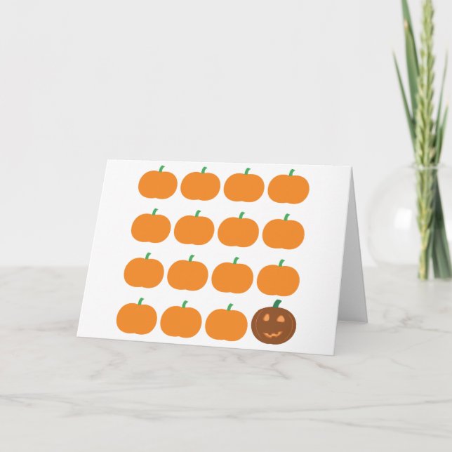 Carte Patch Citrouille d'Halloween mignon (Devant)