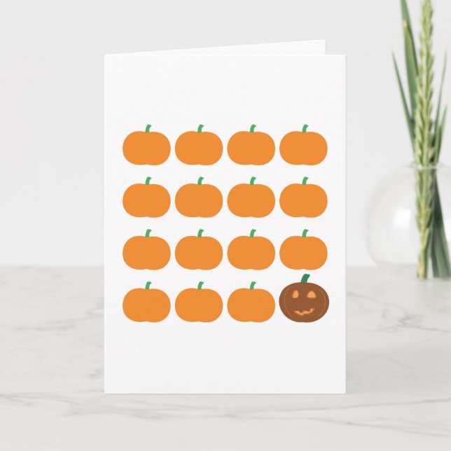 Carte Patch Citrouille d'Halloween mignon (Devant)