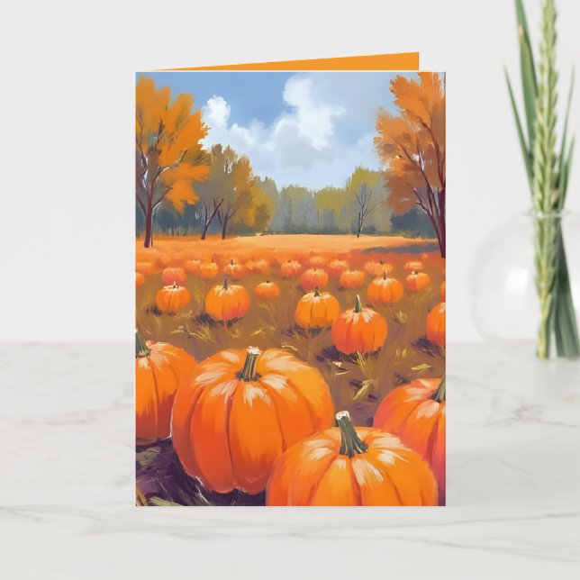 Carte Patch de citrouilles automne Action de grâce aquar (Devant)