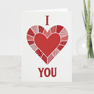 Carte Patchwork Heart Je T'Aime