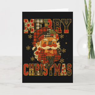 Carte Patchwork Noël Hugvyn Père Noël Joyeux Noël