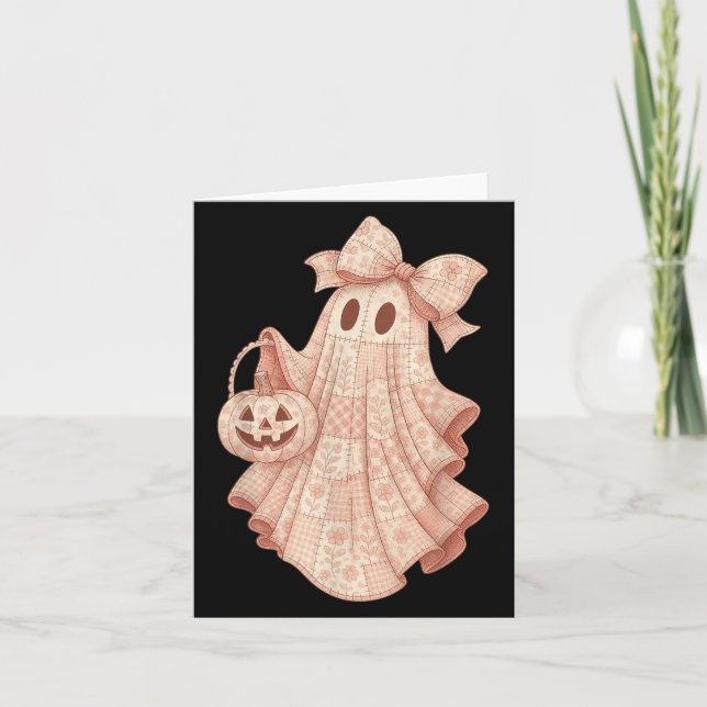 Carte Patchwork Quilt Fleur Nk Ghost Coquette Halloween (Devant)