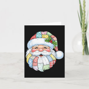 Carte Patchwork Santa Claus Rétro Noël Funny Mens W