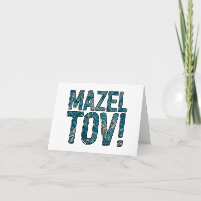 Carte Patchwork Teal de Mazel Tov (Devant)