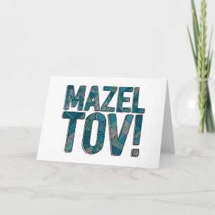 Carte Patchwork Teal de Mazel Tov