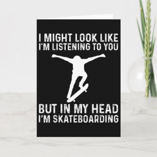 Carte Patineur Drôle Planche à Roulettes Mais Dans Ma Tê