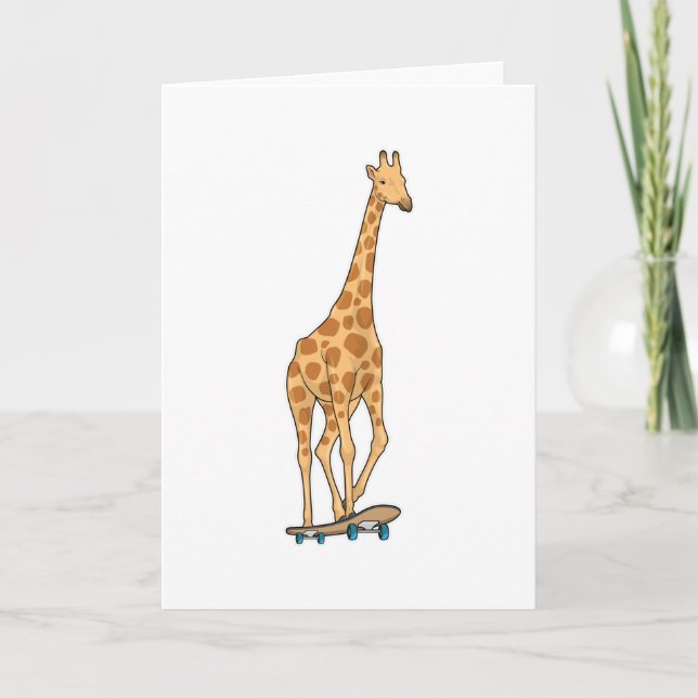 Carte Patineur girafe skateboard (Devant)