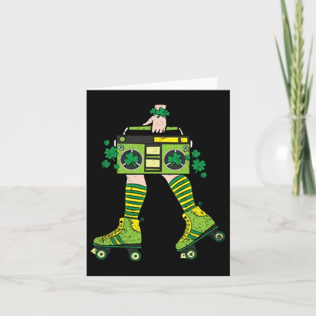Carte Patineuse fille Jour de la Saint Patrick Roller Sh (Devant)