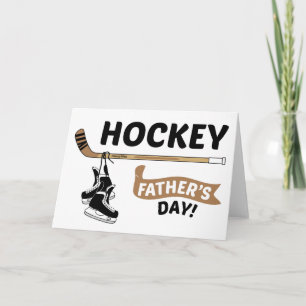 Carte Patins et bâton de Fête des pères de hockey