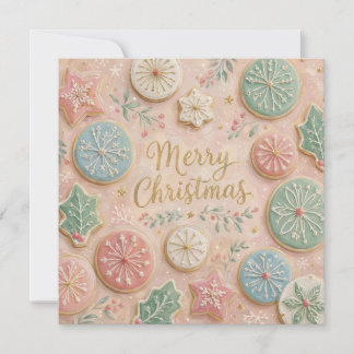 Carte Pâtisseries de Noël pastel Flocon de neige Joyeux