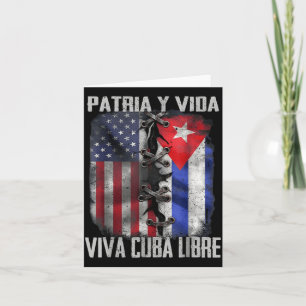 Carte Patria Y Vida Vive Cuba Libre Patriotique Rétro US