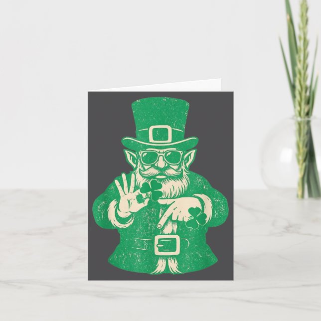 Carte Patricks Day, Leprechauns Funny 6 Meme Gift Men, W (Devant)