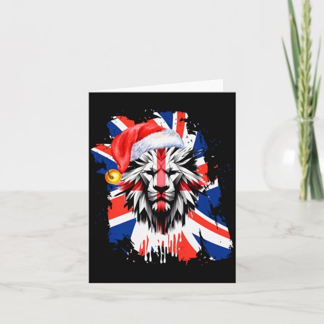 Carte Patriotic British Christmas Uk English Flag Premiu (Devant)