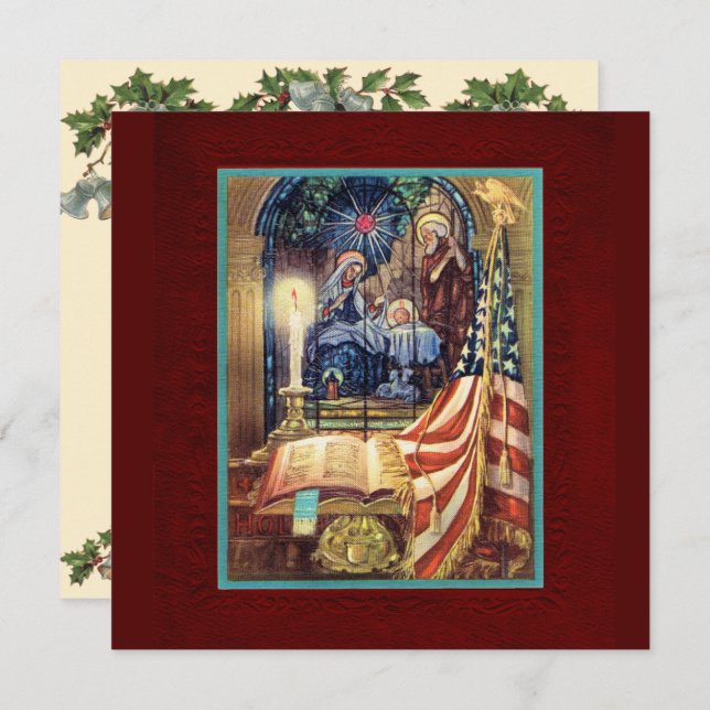 Carte Patriotic Christian American Christmas (Devant / Derrière)