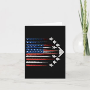 Carte Patriotic Fighter Jette Drapeau Usa Rouge Blanc Et