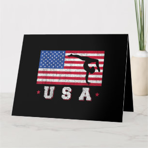 Carte Patriotic Sports Gift American USA Flag Girls Gymn