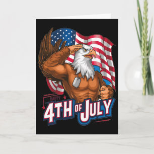 Carte Patriotique 4 juillet Ld Aigle Drapeau Américain I