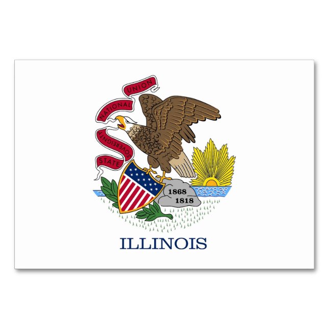 Carte patriotique avec Drapeau de l'Illinois (Devant)