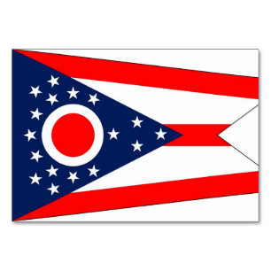 Carte patriotique avec Drapeau de l'Ohio