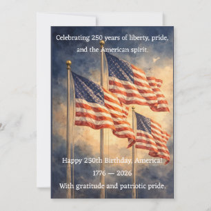 Carte patriotique avec feux d'artifice pour le 250