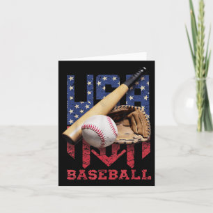 Carte Patriotique Baseball 4 juillet Hommes Américains F