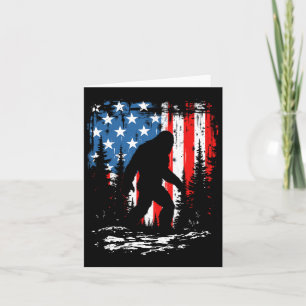Carte Patriotique Bigfoot Sasquatch 4 juillet Etats-Unis