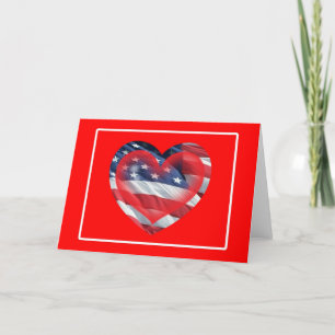 Carte patriotique de deux coeurs