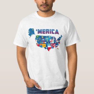 Carte patriotique de l'Amérique avec le T-shirt d