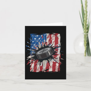 Carte Patriotique Hockey sur glace 4 juillet Hommes Amér