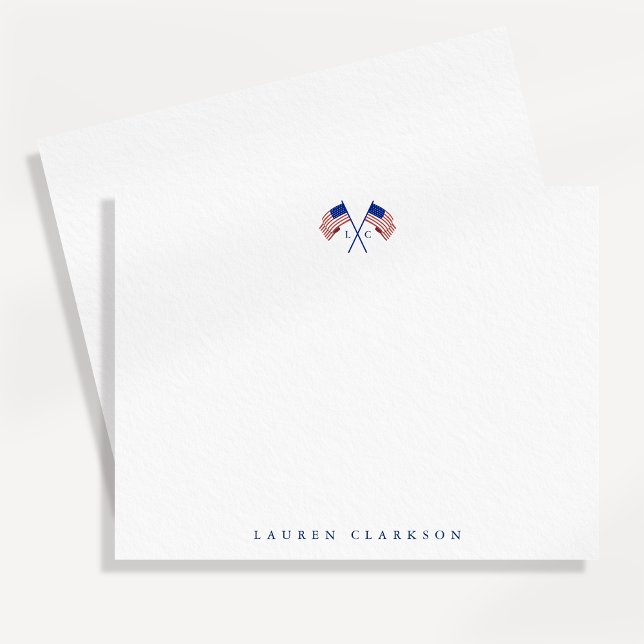 Carte patriotique minimaliste monogramme du drapea (Créateur téléchargé)