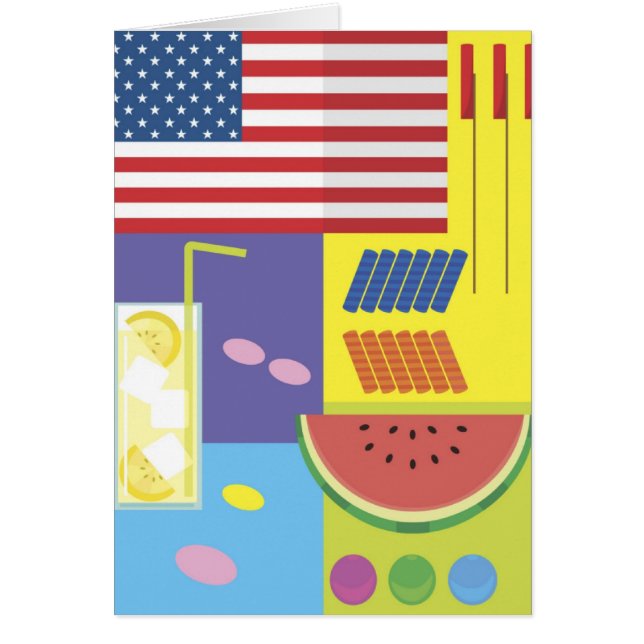 Carte Patriotique Summer Picnic Card - personnalis (Devant)