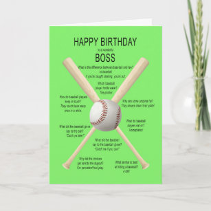 Carte Patron, blagues de baseball d'anniversaire