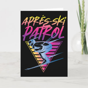 Carte Patrouille de l'après-ski rétro vintage des années