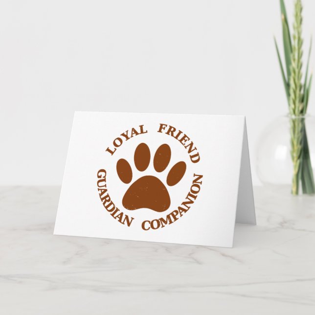Carte Patte de Chien Ami Fidèle (Devant)