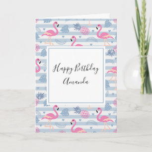 Carte Patters de Whimsical Flamingo et Pineapple