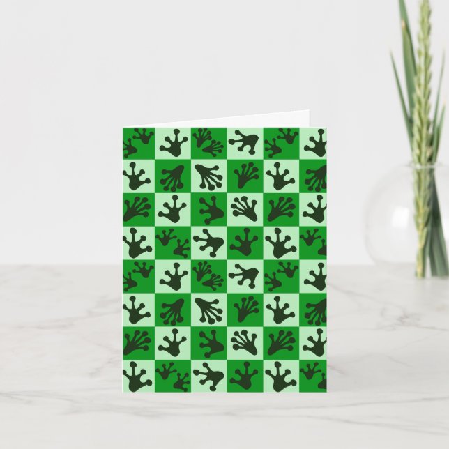 Carte Pattes de grenouille verte empreintes d'animaux fa (Devant)