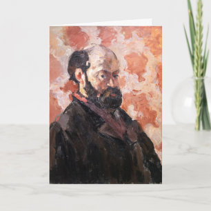 Carte Paul Cezanne - Autoportrait avec arrière - plan ro