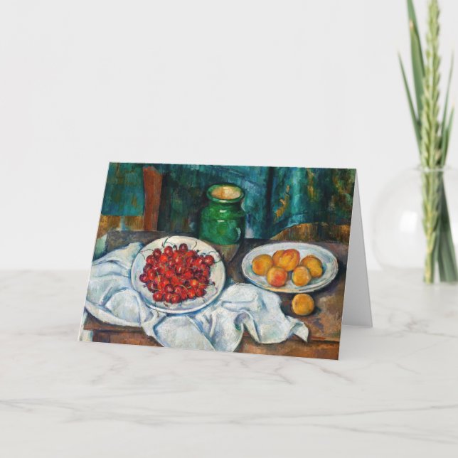 Carte Paul Cezanne - La vie morte avec les cerises et le (Devant)