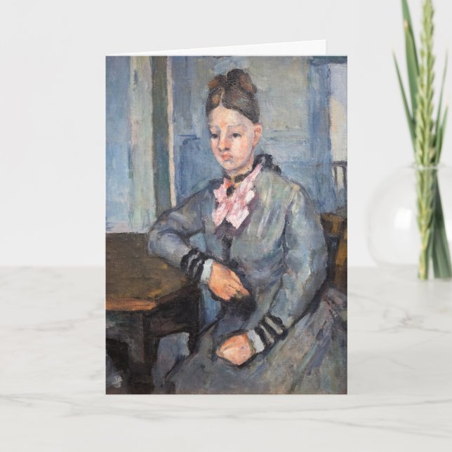 Carte Paul Cezanne - Madame Cezanne Leaning sur une tabl (Devant)
