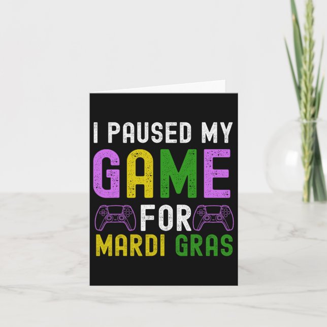 Carte Pause Mon Jeu Pour Mardi Gras Jeu Vidéo Mardi Gra (Devant)
