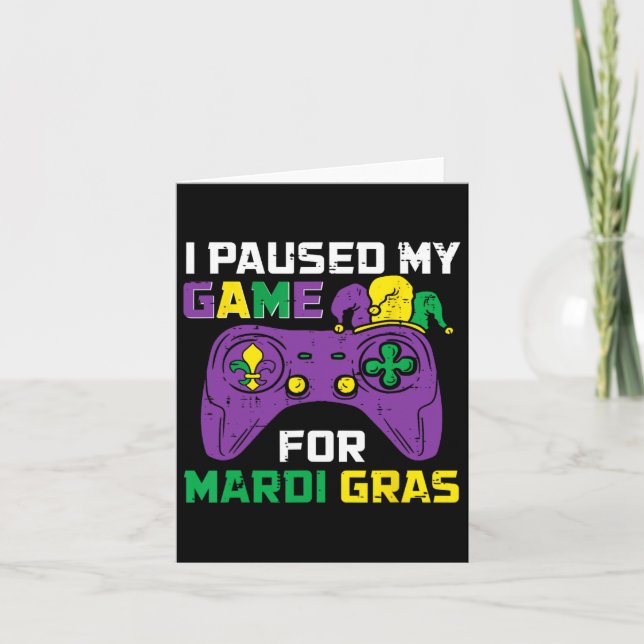 Carte Pause Mon Jeu Pour Mardi Gras Video Game Control (Devant)