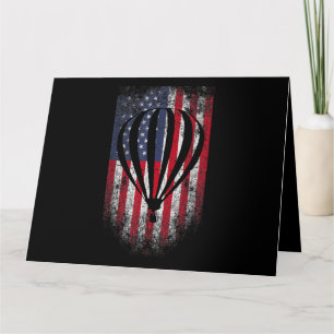 Carte Pavillon Hot Air Balloon Vintage USA