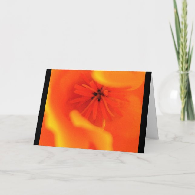 Carte Pavot "coeur" NOTECARD/BLANK de CA (Devant)