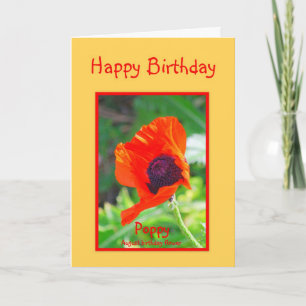 Carte Pavot d'anniversaire d'août de joyeux anniversaire