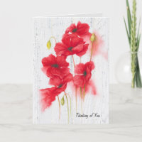 pavot rouge sur bois blanc