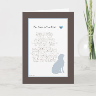 Carte Paw Prints On Your Heart sympathy