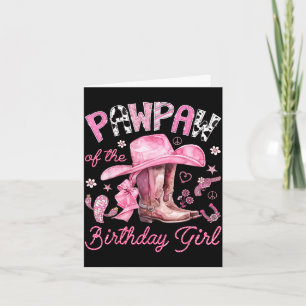 Carte Pawpaw de la fille d'anniversaire cowgirl rose wes