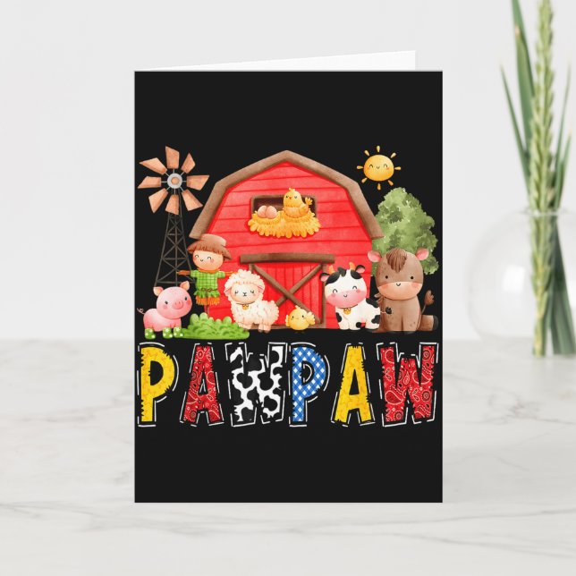 Carte Pawpaw Red Farm Cow Birthday Boy Matching Family P (Devant)